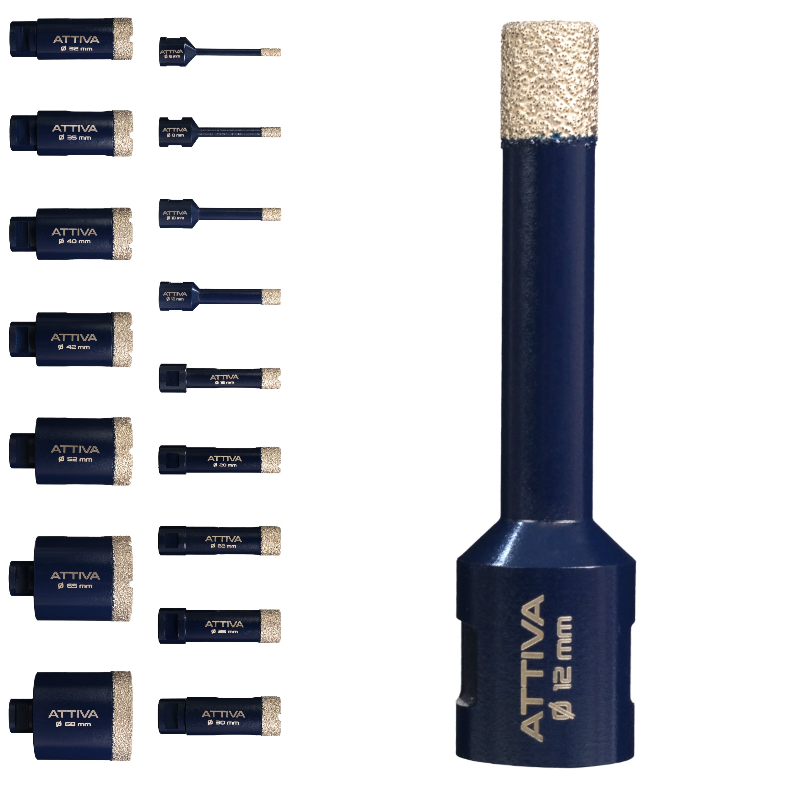 FERRATI Attiva Diamant Fliesenbohrer M14 Segmenthöhe 15mm | Pro Diamantbohrer Lochsäge für Fliesen Keramik Marmor Travertin Naturstein | nasse & trockene andwendung