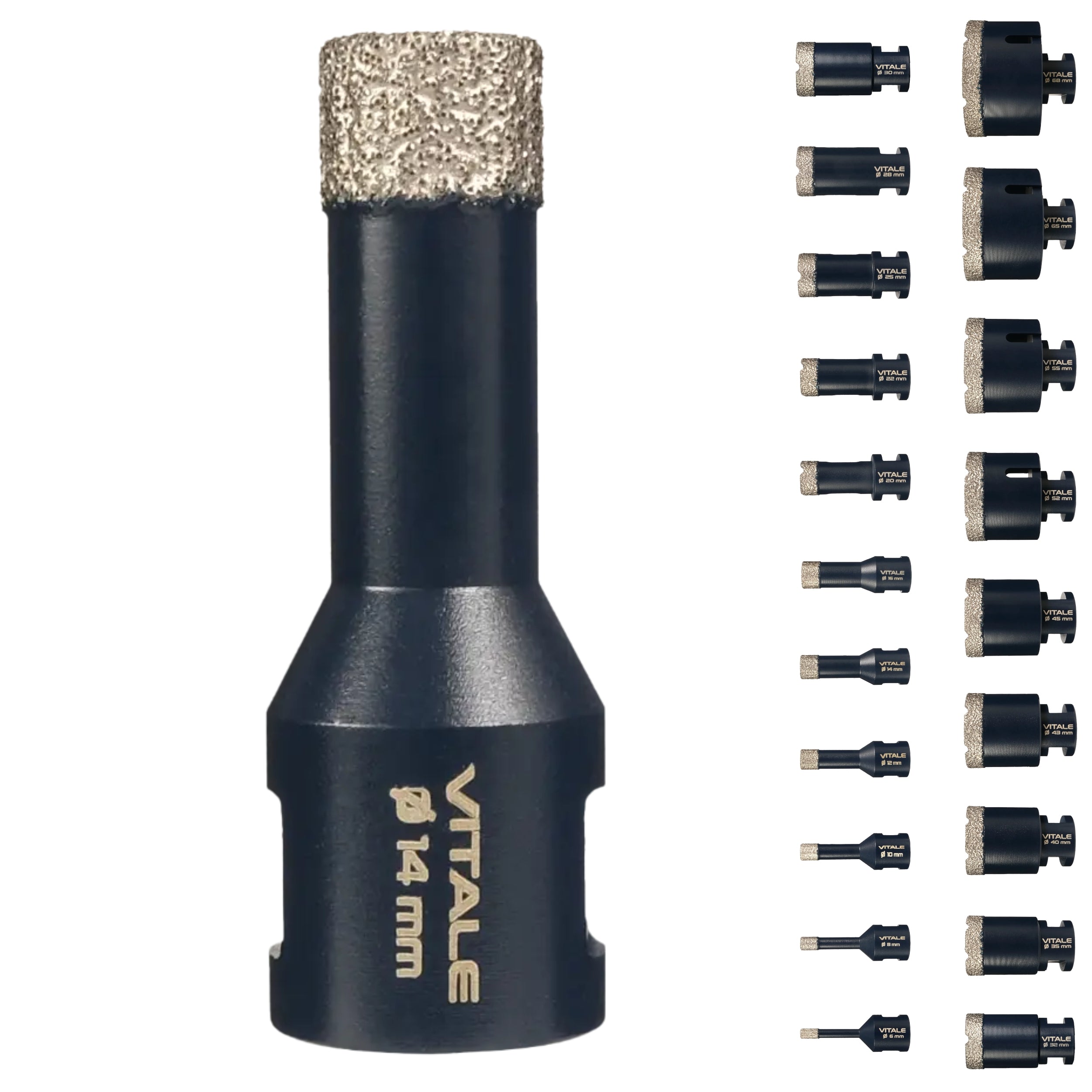 FERRATI Vitale Diamant Fliesenbohrer M14 Segmenthöhe 11mm | Pro Diamantbohrer Lochsäge für Fliesen Keramik Marmor Travertin Naturstein | nasse & trockene andwendung