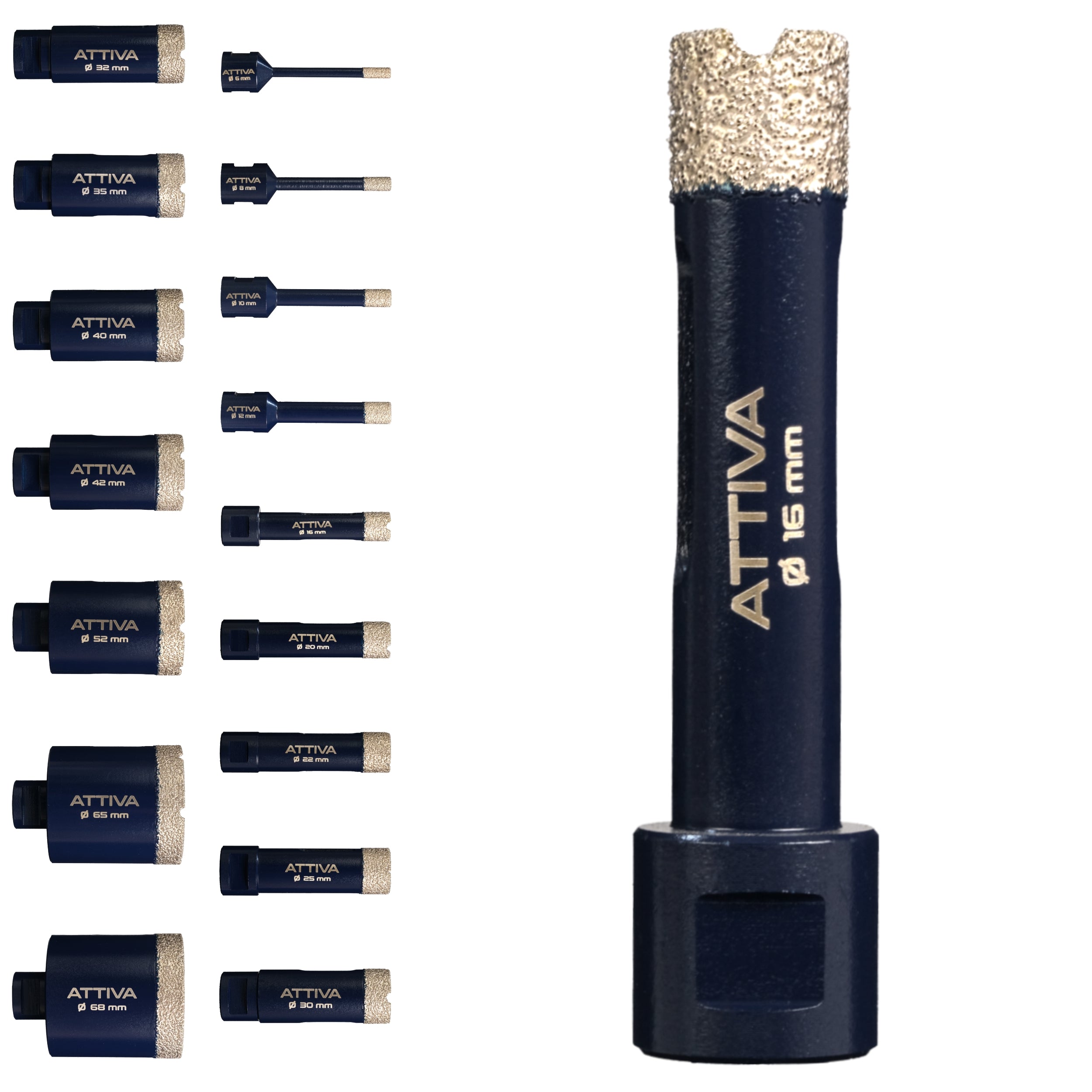 FERRATI Attiva Diamant Fliesenbohrer M14 Segmenthöhe 15mm | Pro Diamantbohrer Lochsäge für Fliesen Keramik Marmor Travertin Naturstein | nasse & trockene andwendung