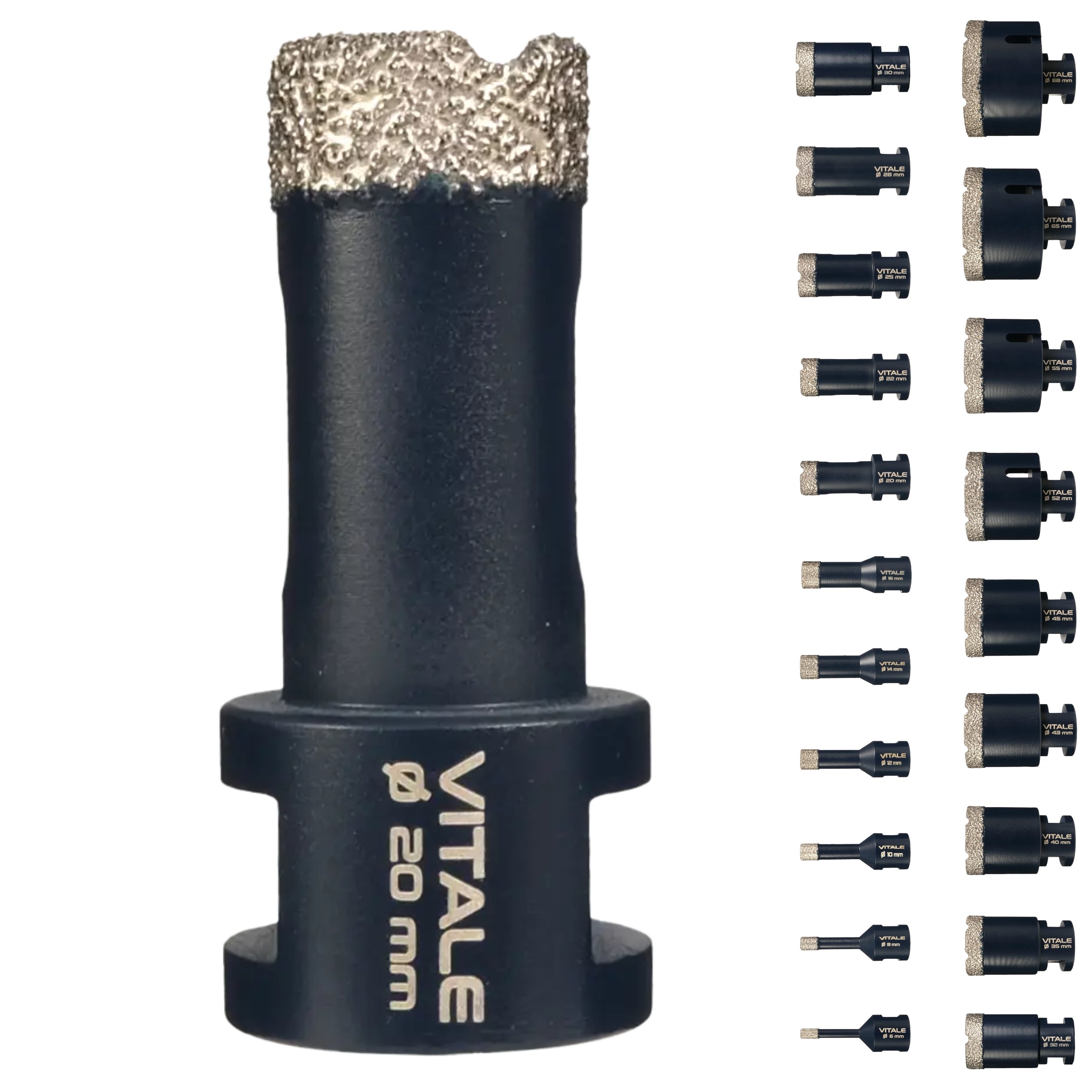 FERRATI Vitale Diamant Fliesenbohrer M14 Segmenthöhe 11mm | Pro Diamantbohrer Lochsäge für Fliesen Keramik Marmor Travertin Naturstein | nasse & trockene andwendung