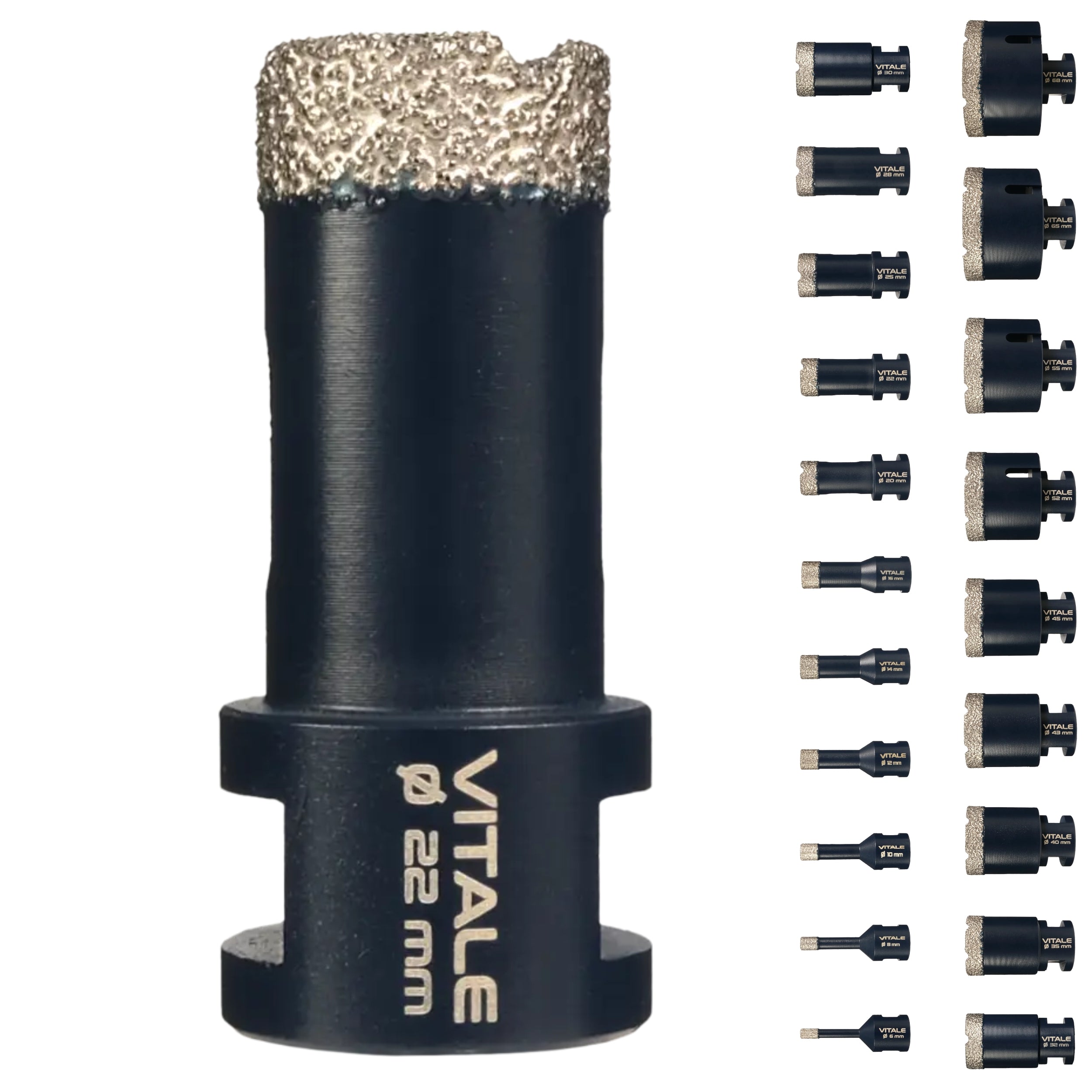 FERRATI Vitale Diamant Fliesenbohrer M14 Segmenthöhe 11mm | Pro Diamantbohrer Lochsäge für Fliesen Keramik Marmor Travertin Naturstein | nasse & trockene andwendung