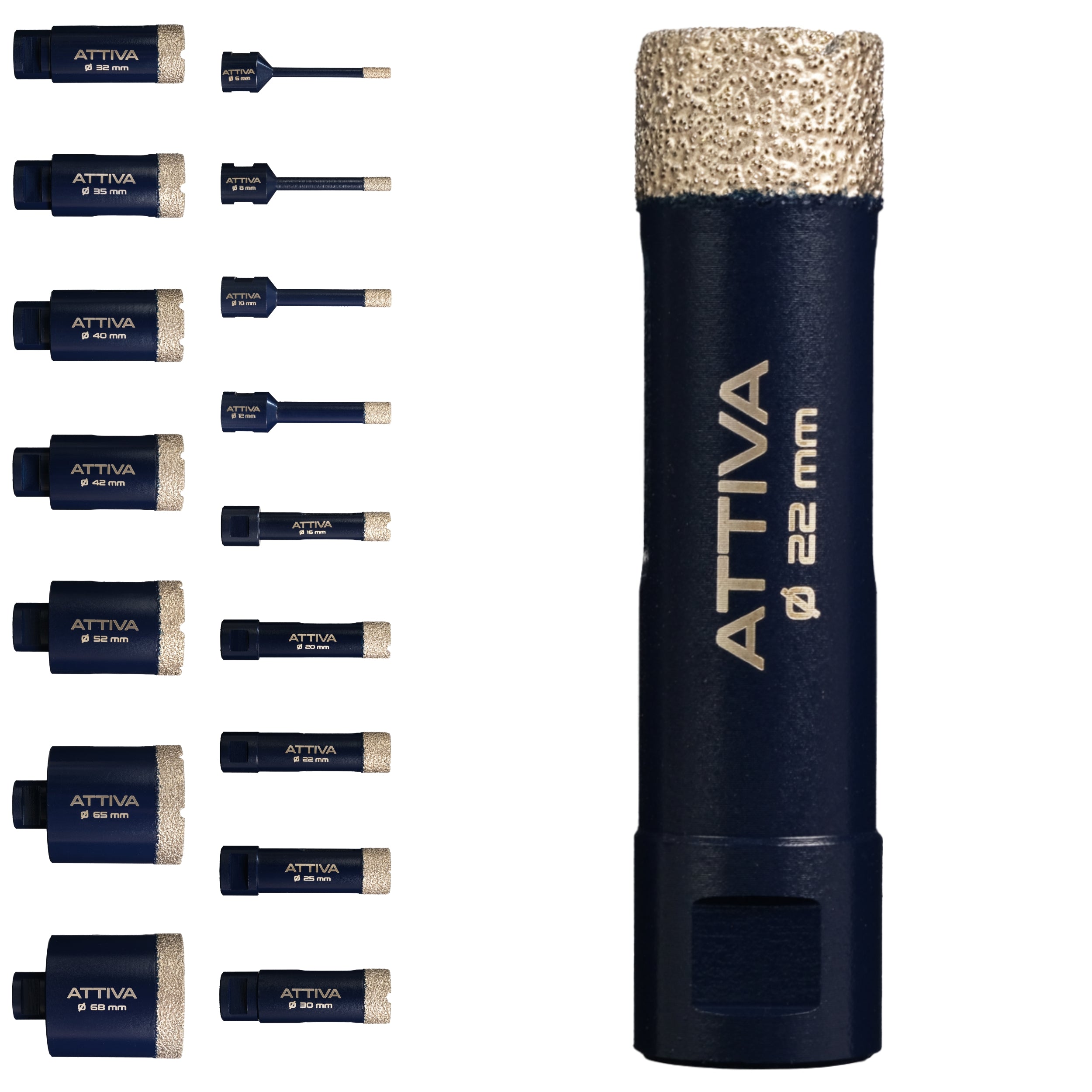 FERRATI Attiva Diamant Fliesenbohrer M14 Segmenthöhe 15mm | Pro Diamantbohrer Lochsäge für Fliesen Keramik Marmor Travertin Naturstein | nasse & trockene andwendung