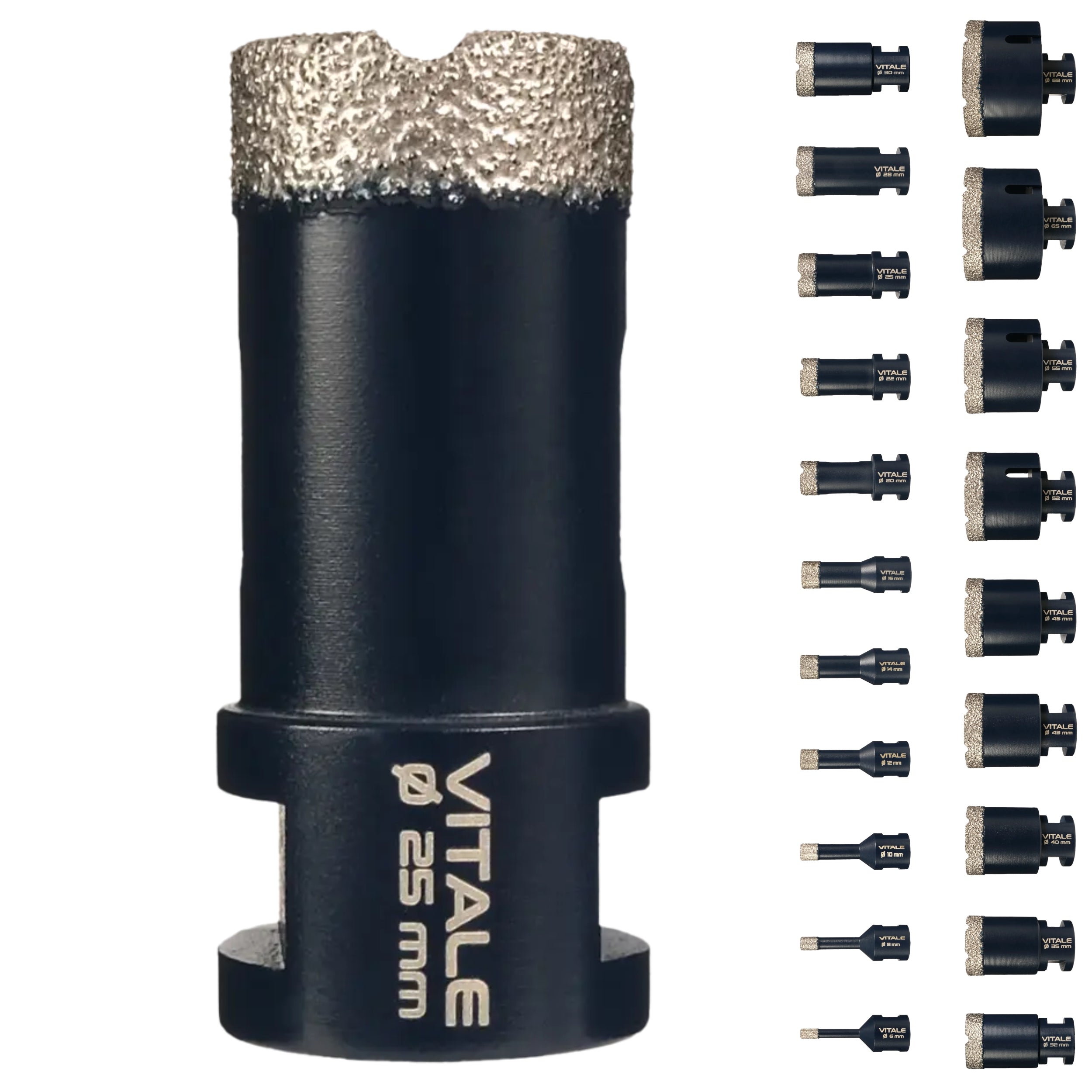 FERRATI Vitale Diamant Fliesenbohrer M14 Segmenthöhe 11mm | Pro Diamantbohrer Lochsäge für Fliesen Keramik Marmor Travertin Naturstein | nasse & trockene andwendung