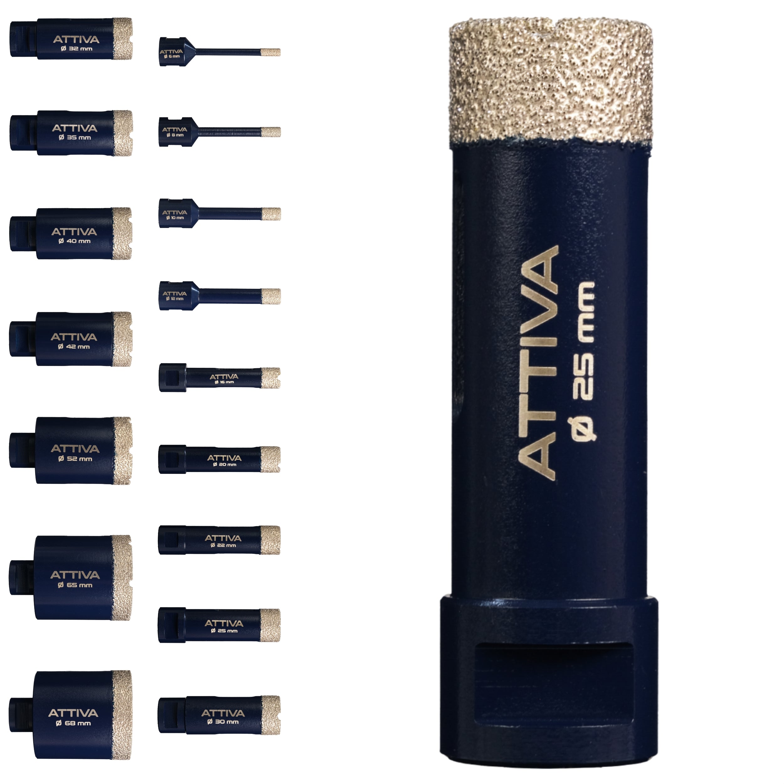 FERRATI Attiva Diamant Fliesenbohrer M14 Segmenthöhe 15mm | Pro Diamantbohrer Lochsäge für Fliesen Keramik Marmor Travertin Naturstein | nasse & trockene andwendung