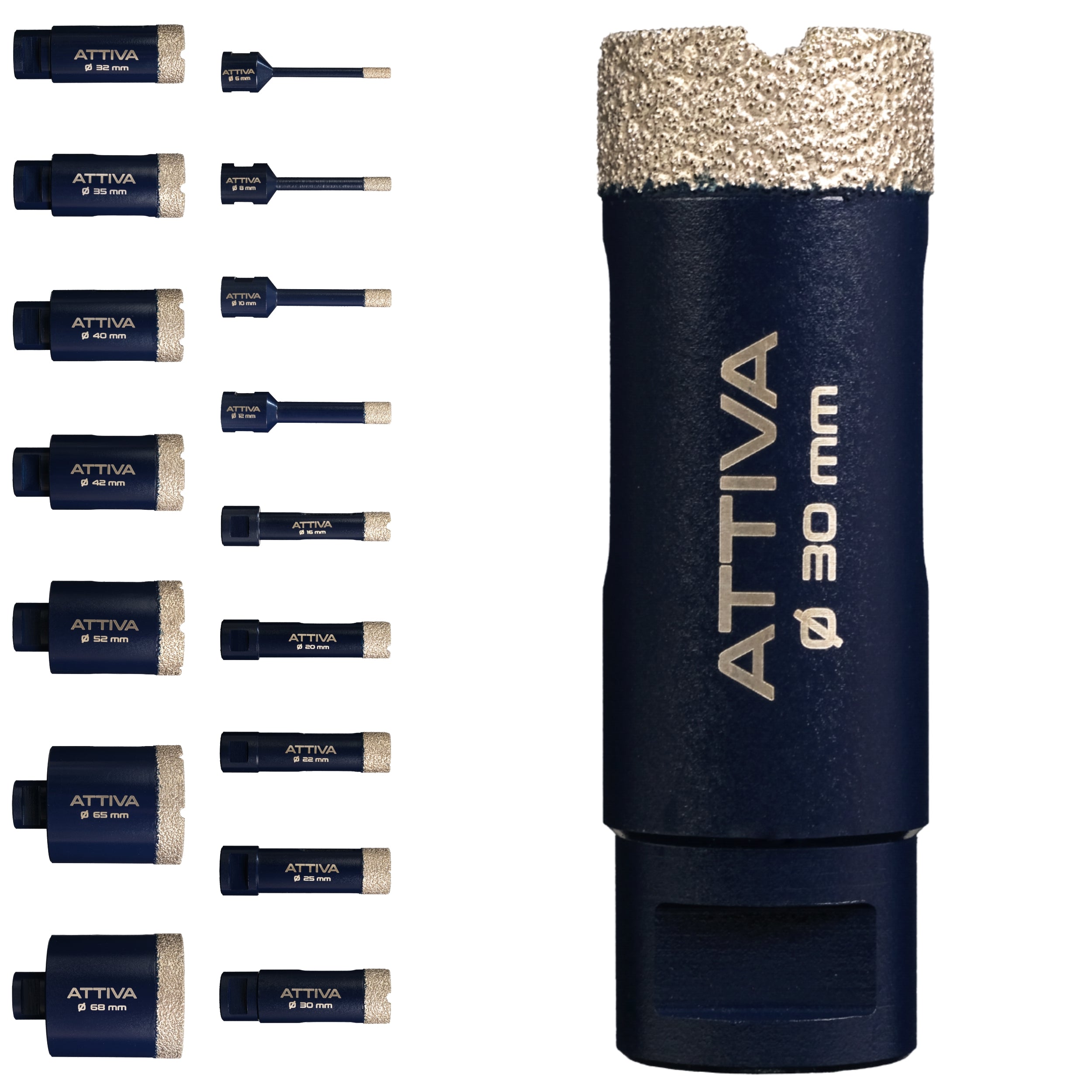 FERRATI Attiva Diamant Fliesenbohrer M14 Segmenthöhe 15mm | Pro Diamantbohrer Lochsäge für Fliesen Keramik Marmor Travertin Naturstein | nasse & trockene andwendung