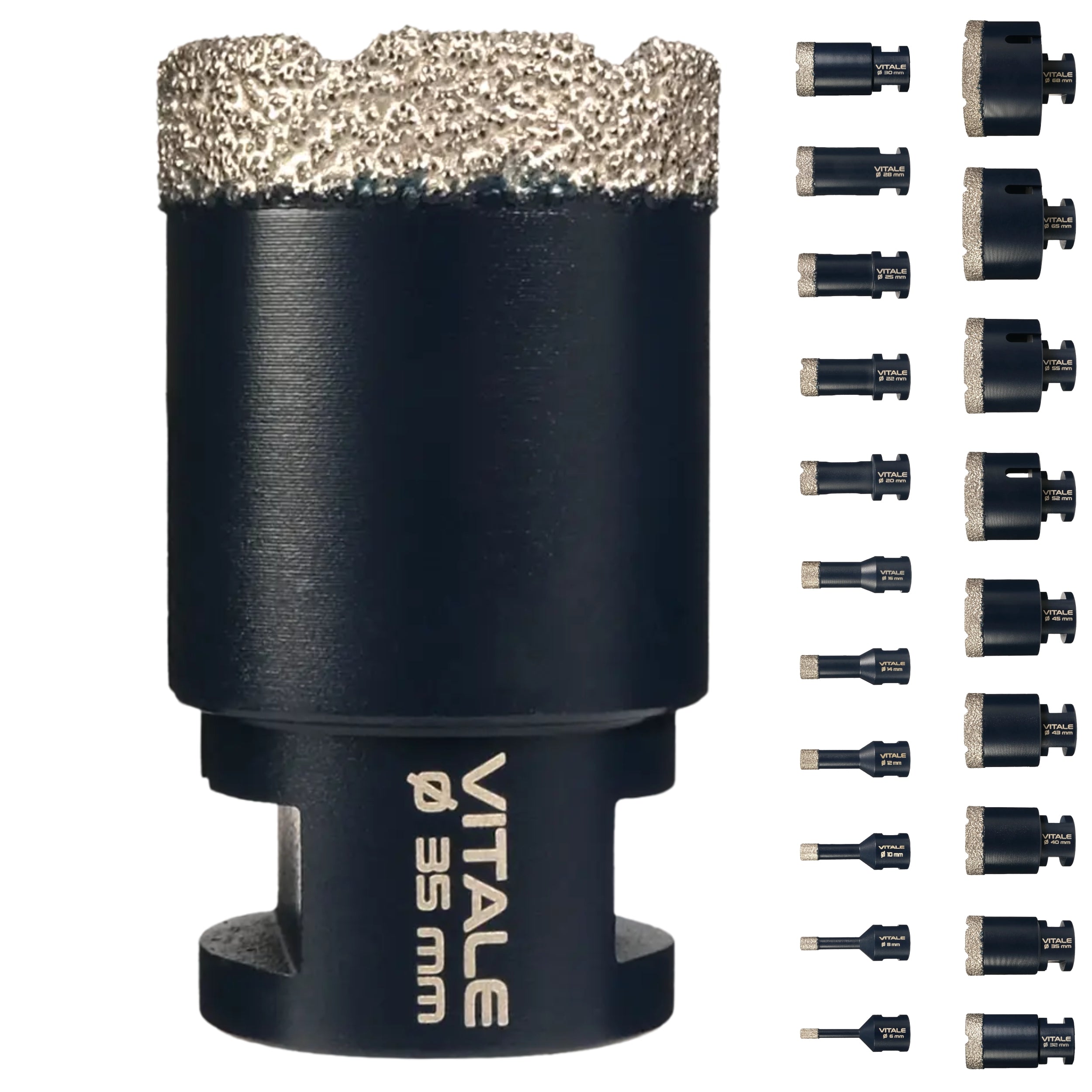 FERRATI Vitale Diamant Fliesenbohrer M14 Segmenthöhe 11mm | Pro Diamantbohrer Lochsäge für Fliesen Keramik Marmor Travertin Naturstein | nasse & trockene andwendung