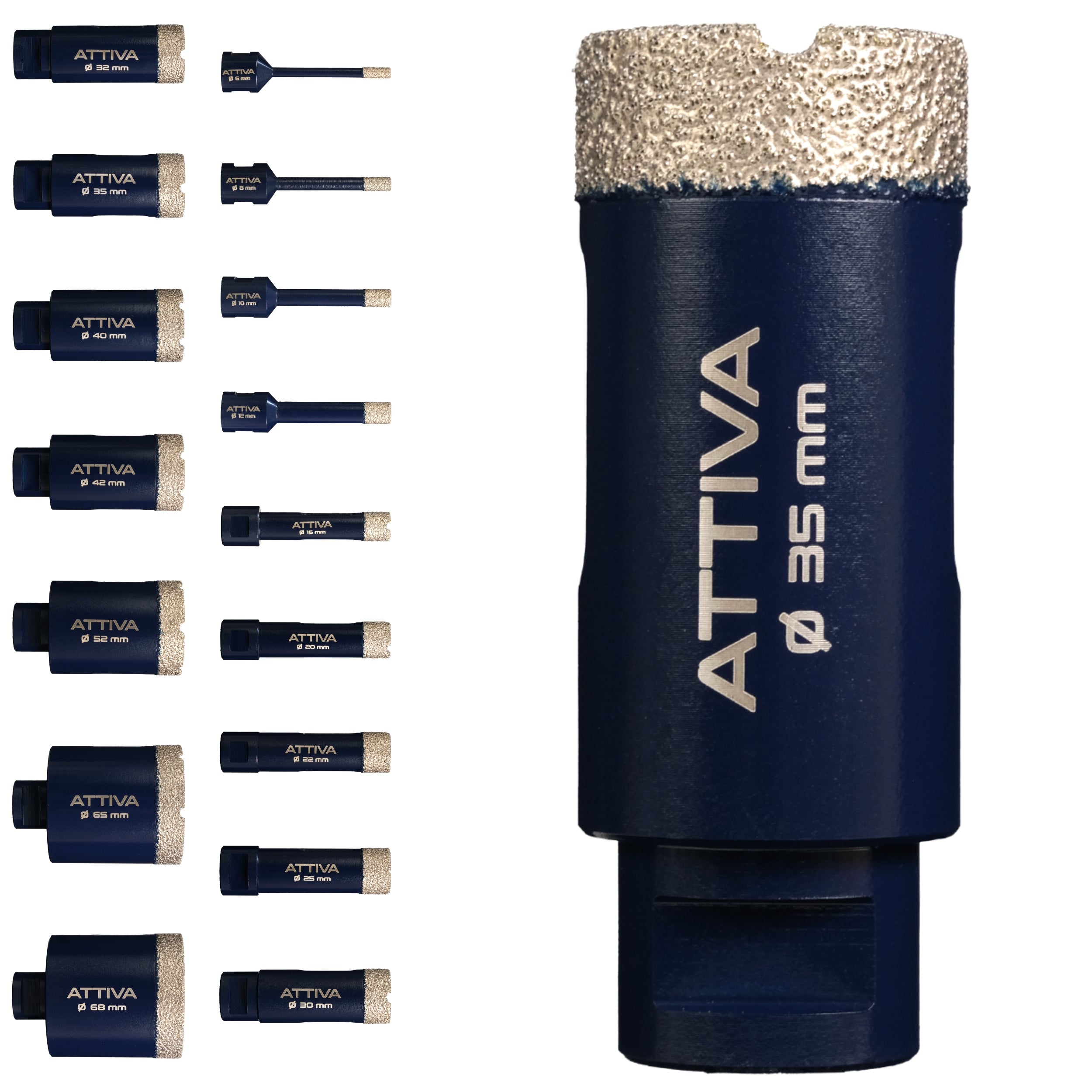 FERRATI Attiva Diamant Fliesenbohrer M14 Segmenthöhe 15mm | Pro Diamantbohrer Lochsäge für Fliesen Keramik Marmor Travertin Naturstein | nasse & trockene andwendung