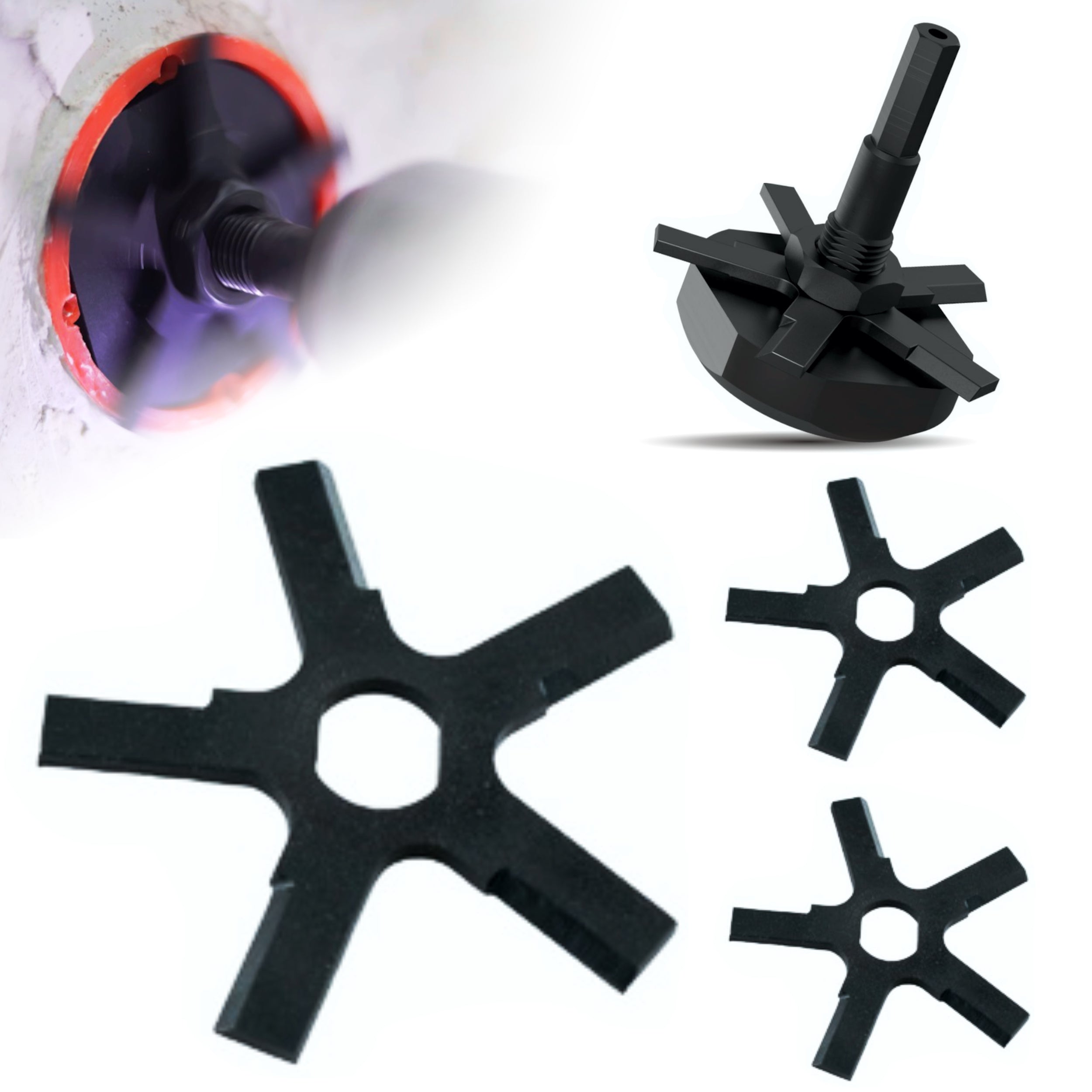SCROBER 3 x Messern für Universal Schneidbohrer für Unterputzdose ∅ 65 mm