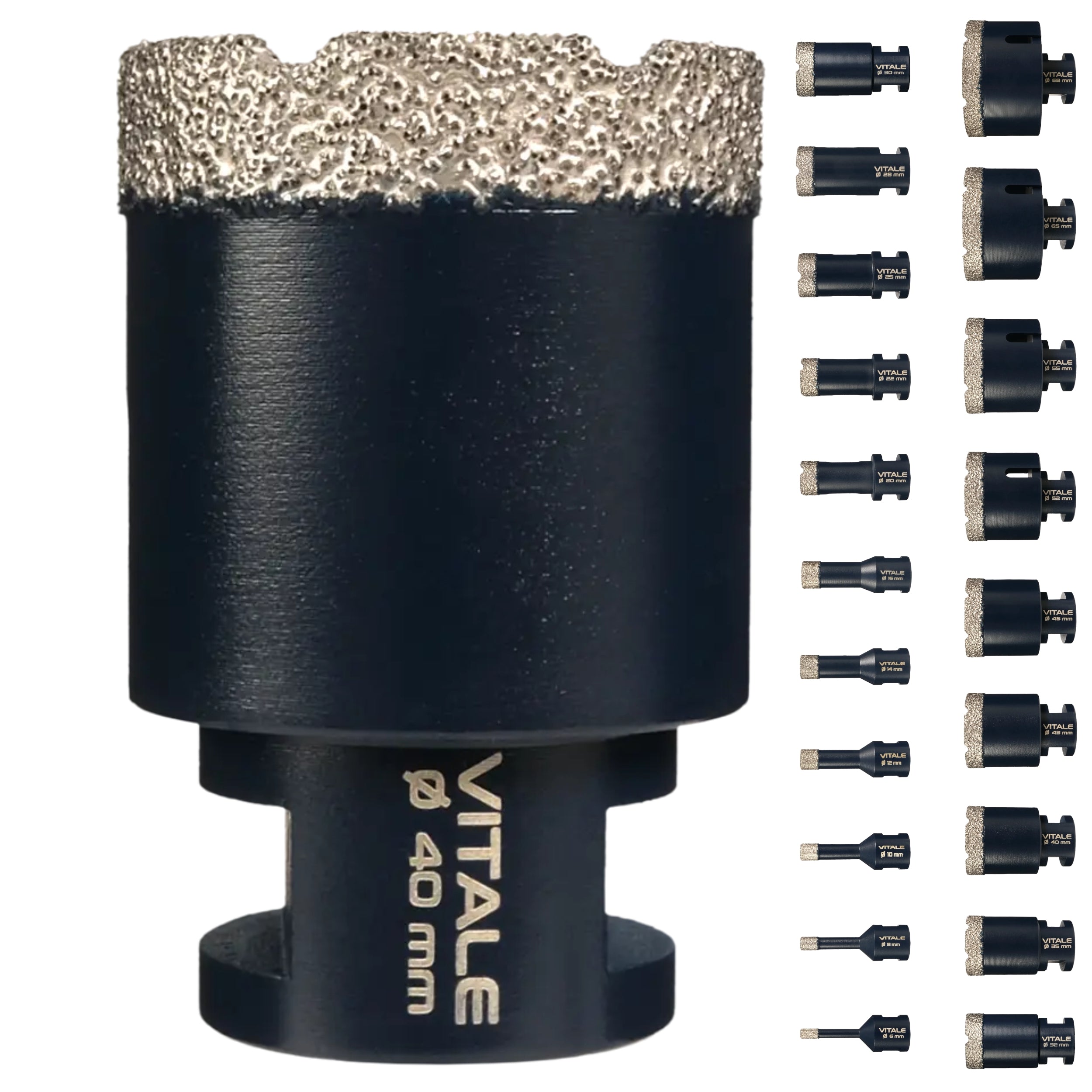 FERRATI Vitale Diamant Fliesenbohrer M14 Segmenthöhe 11mm | Pro Diamantbohrer Lochsäge für Fliesen Keramik Marmor Travertin Naturstein | nasse & trockene andwendung