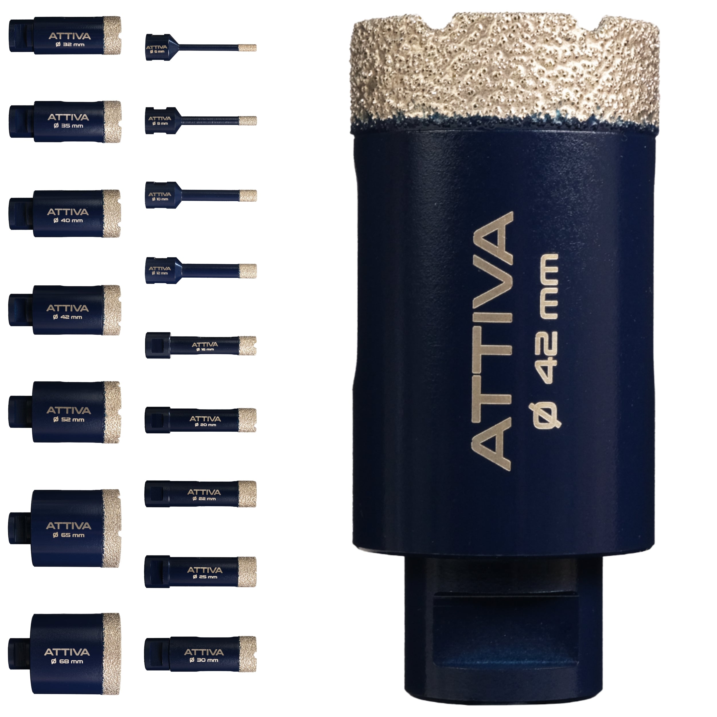 FERRATI Attiva Diamant Fliesenbohrer M14 Segmenthöhe 15mm | Pro Diamantbohrer Lochsäge für Fliesen Keramik Marmor Travertin Naturstein | nasse & trockene andwendung