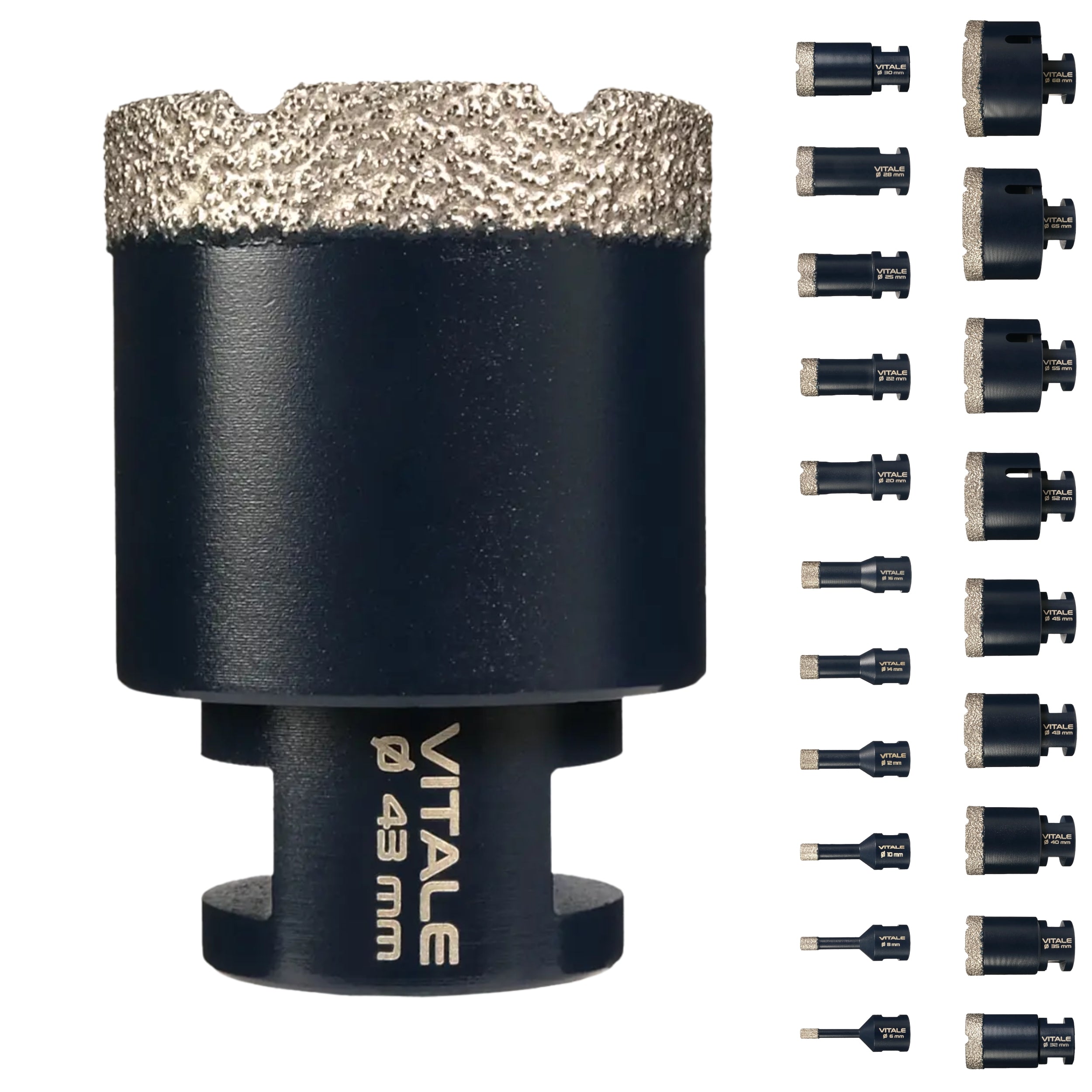 FERRATI Vitale Diamant Fliesenbohrer M14 Segmenthöhe 11mm | Pro Diamantbohrer Lochsäge für Fliesen Keramik Marmor Travertin Naturstein | nasse & trockene andwendung