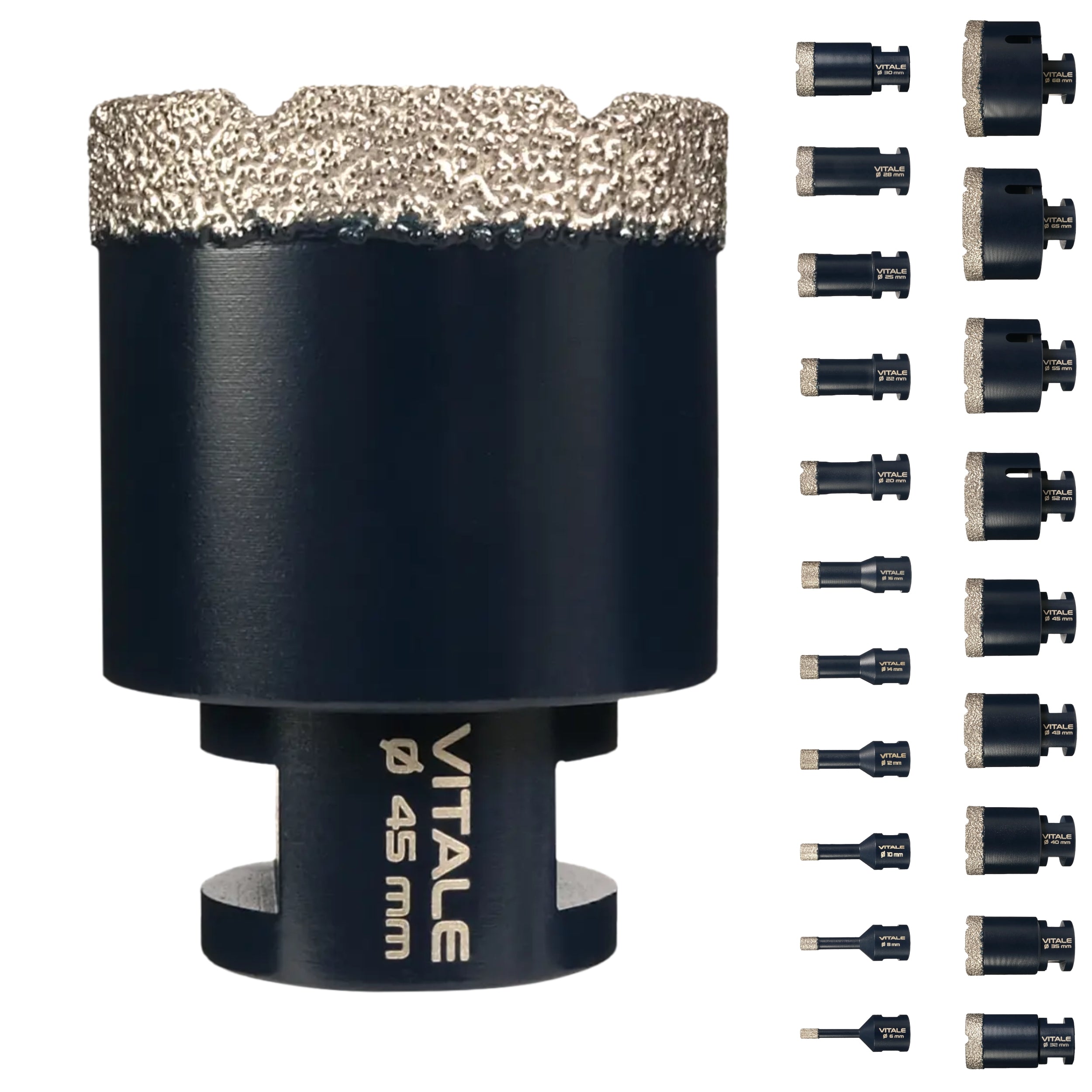 FERRATI Vitale Diamant Fliesenbohrer M14 Segmenthöhe 11mm | Pro Diamantbohrer Lochsäge für Fliesen Keramik Marmor Travertin Naturstein | nasse & trockene andwendung