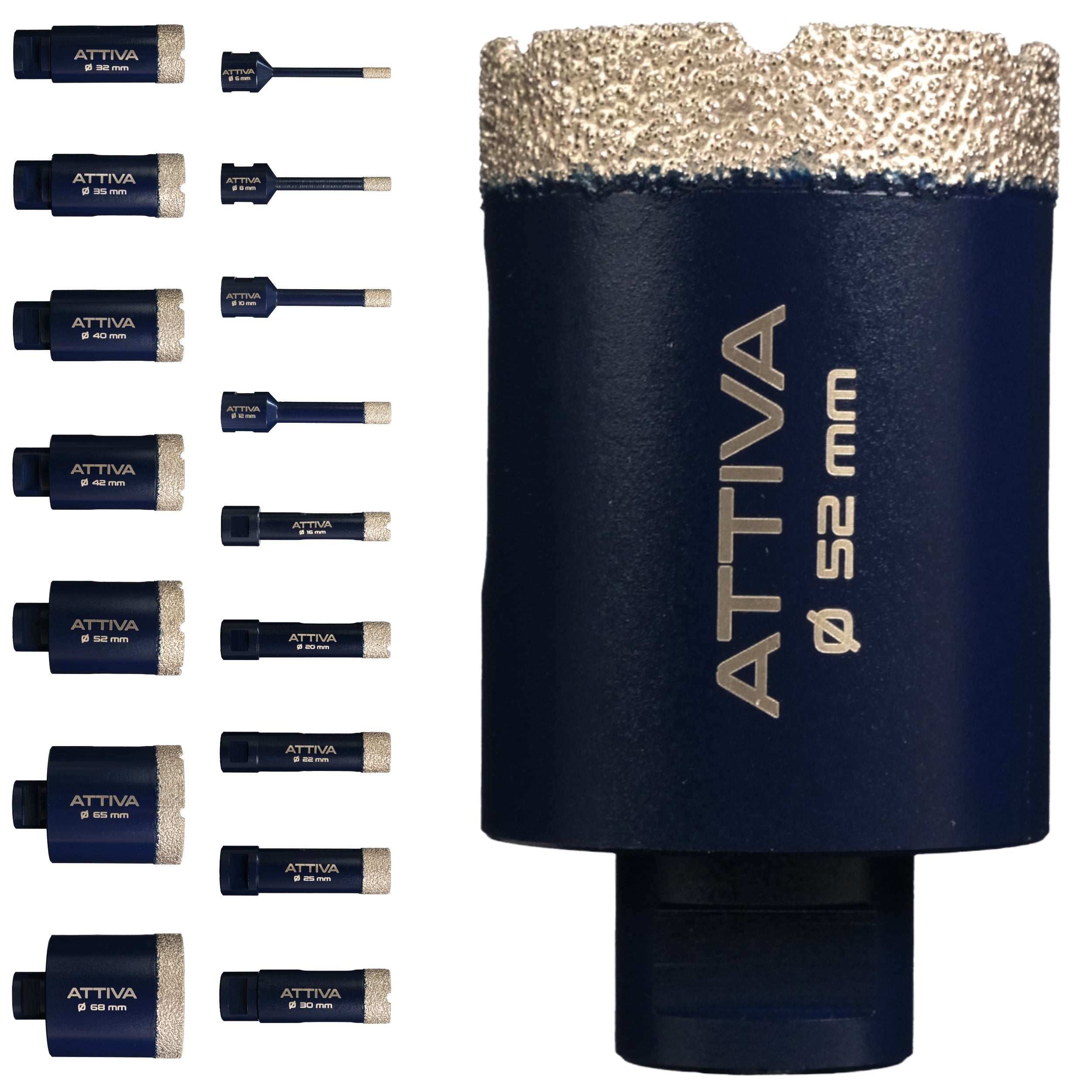 FERRATI Attiva Diamant Fliesenbohrer M14 Segmenthöhe 15mm | Pro Diamantbohrer Lochsäge für Fliesen Keramik Marmor Travertin Naturstein | nasse & trockene andwendung