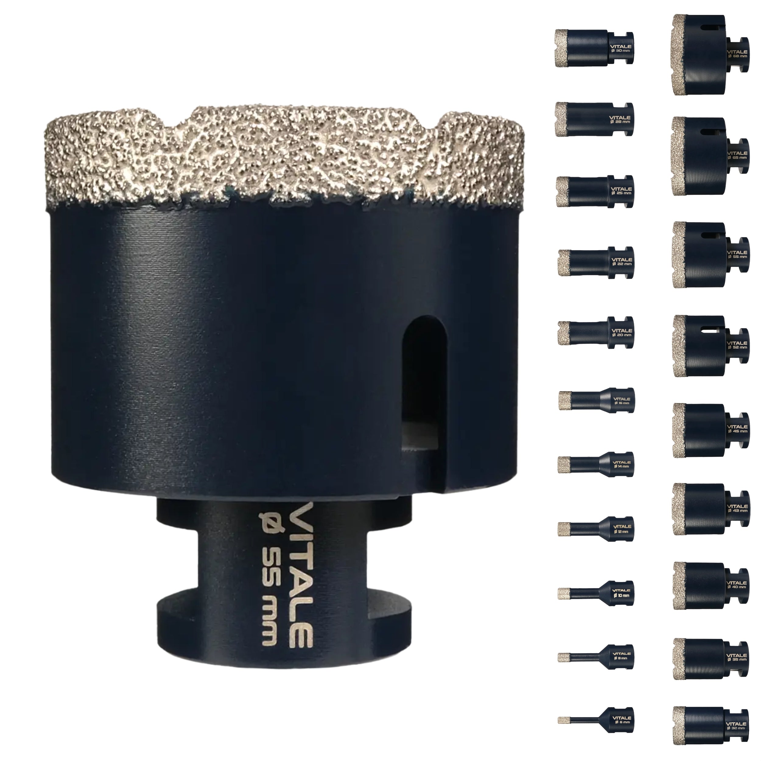 FERRATI Vitale Diamant Fliesenbohrer M14 Segmenthöhe 11mm | Pro Diamantbohrer Lochsäge für Fliesen Keramik Marmor Travertin Naturstein | nasse & trockene andwendung