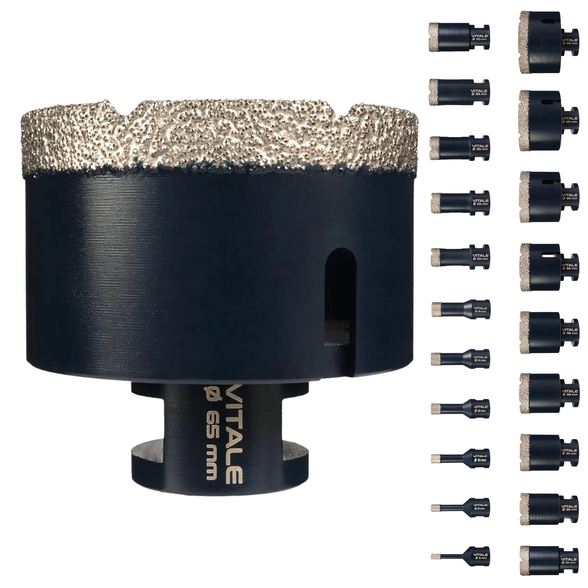 FERRATI Vitale Diamant Fliesenbohrer M14 Segmenthöhe 11mm | Pro Diamantbohrer Lochsäge für Fliesen Keramik Marmor Travertin Naturstein | nasse & trockene andwendung