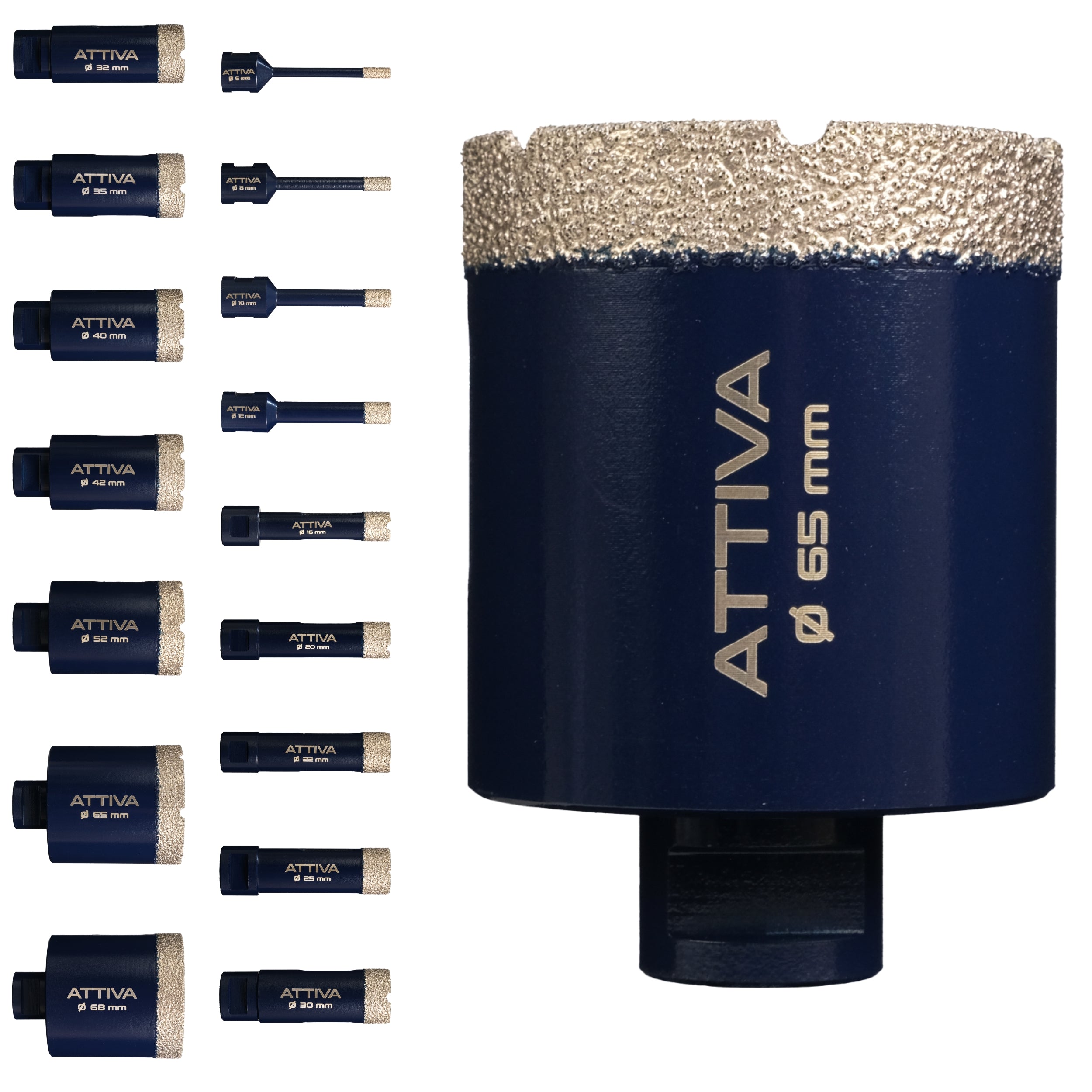 FERRATI Attiva Diamant Fliesenbohrer M14 Segmenthöhe 15mm | Pro Diamantbohrer Lochsäge für Fliesen Keramik Marmor Travertin Naturstein | nasse & trockene andwendung