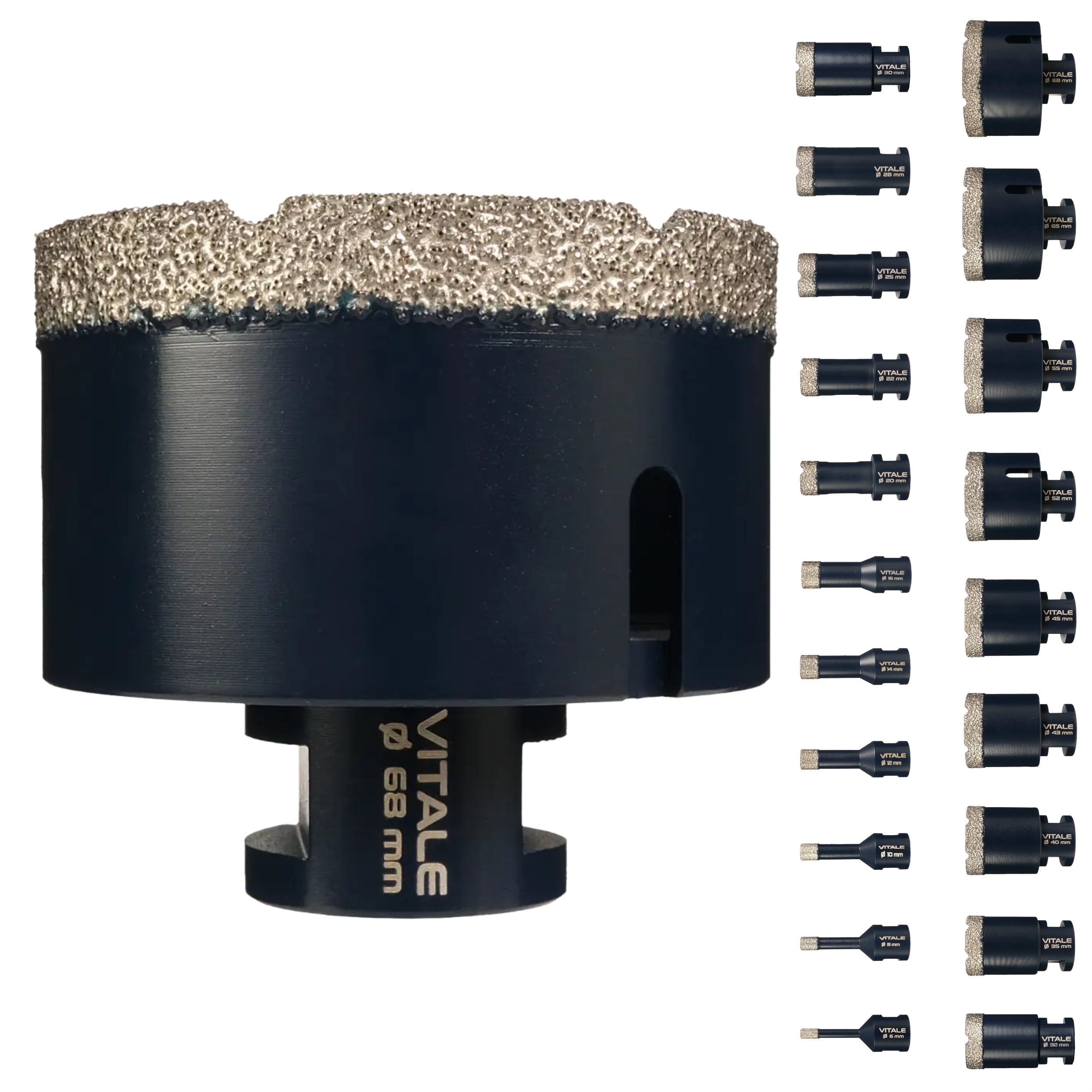 FERRATI Vitale Diamant Fliesenbohrer M14 Segmenthöhe 11mm | Pro Diamantbohrer Lochsäge für Fliesen Keramik Marmor Travertin Naturstein | nasse & trockene andwendung