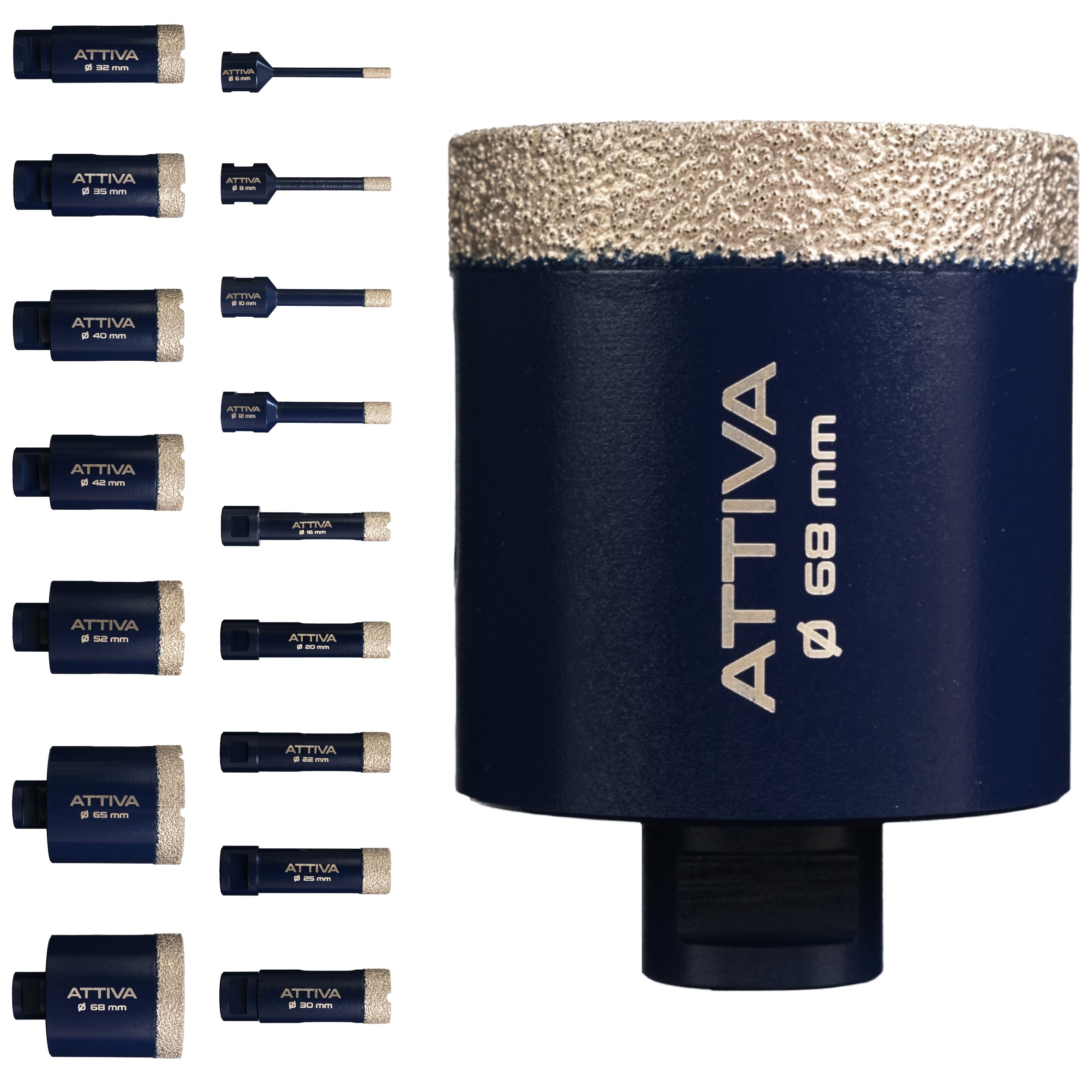 FERRATI Attiva Diamant Fliesenbohrer M14 Segmenthöhe 15mm | Pro Diamantbohrer Lochsäge für Fliesen Keramik Marmor Travertin Naturstein | nasse & trockene andwendung