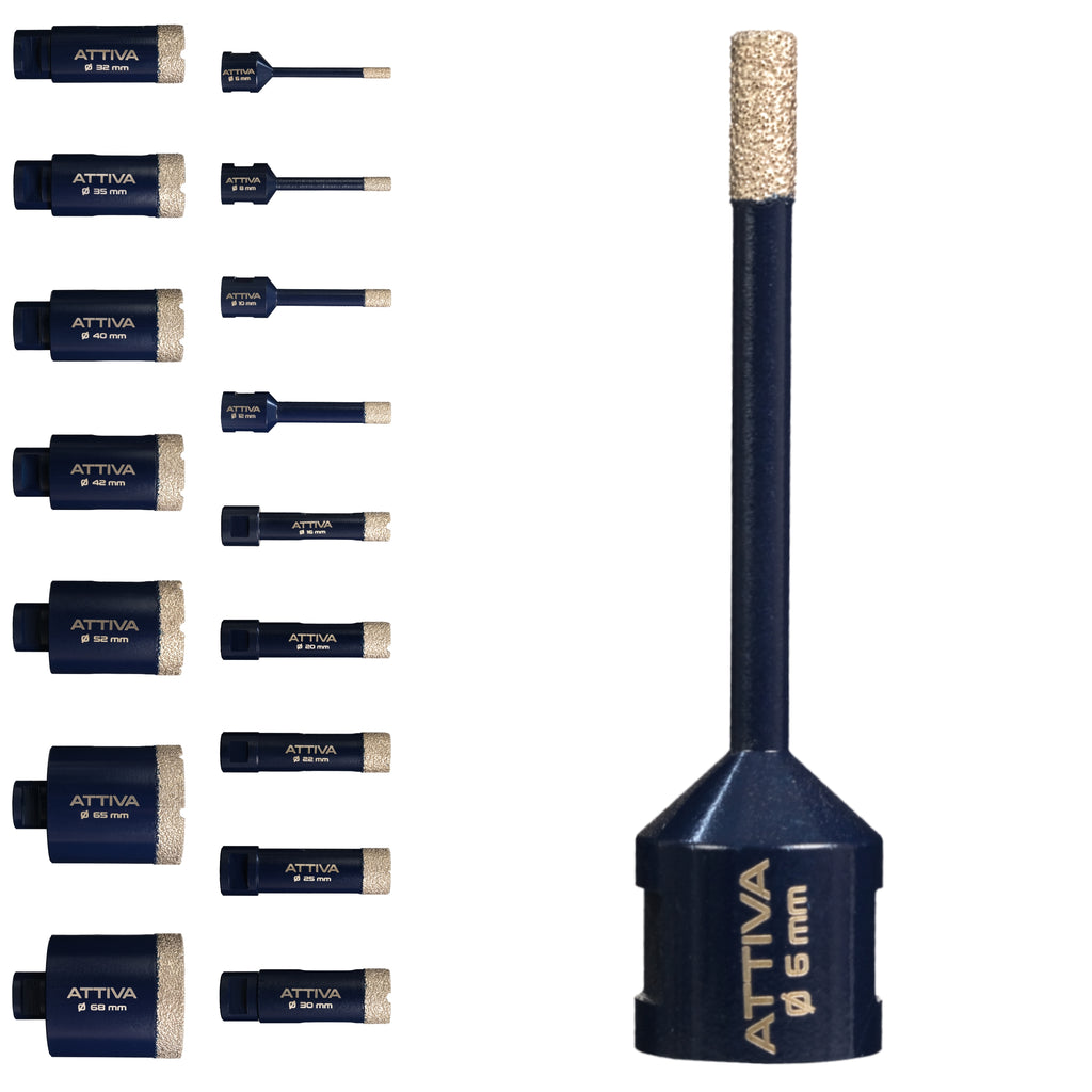 FERRATI Attiva Diamant Fliesenbohrer M14 Segmenthöhe 15mm | Pro Diamantbohrer Lochsäge für Fliesen Keramik Marmor Travertin Naturstein | nasse & trockene andwendung