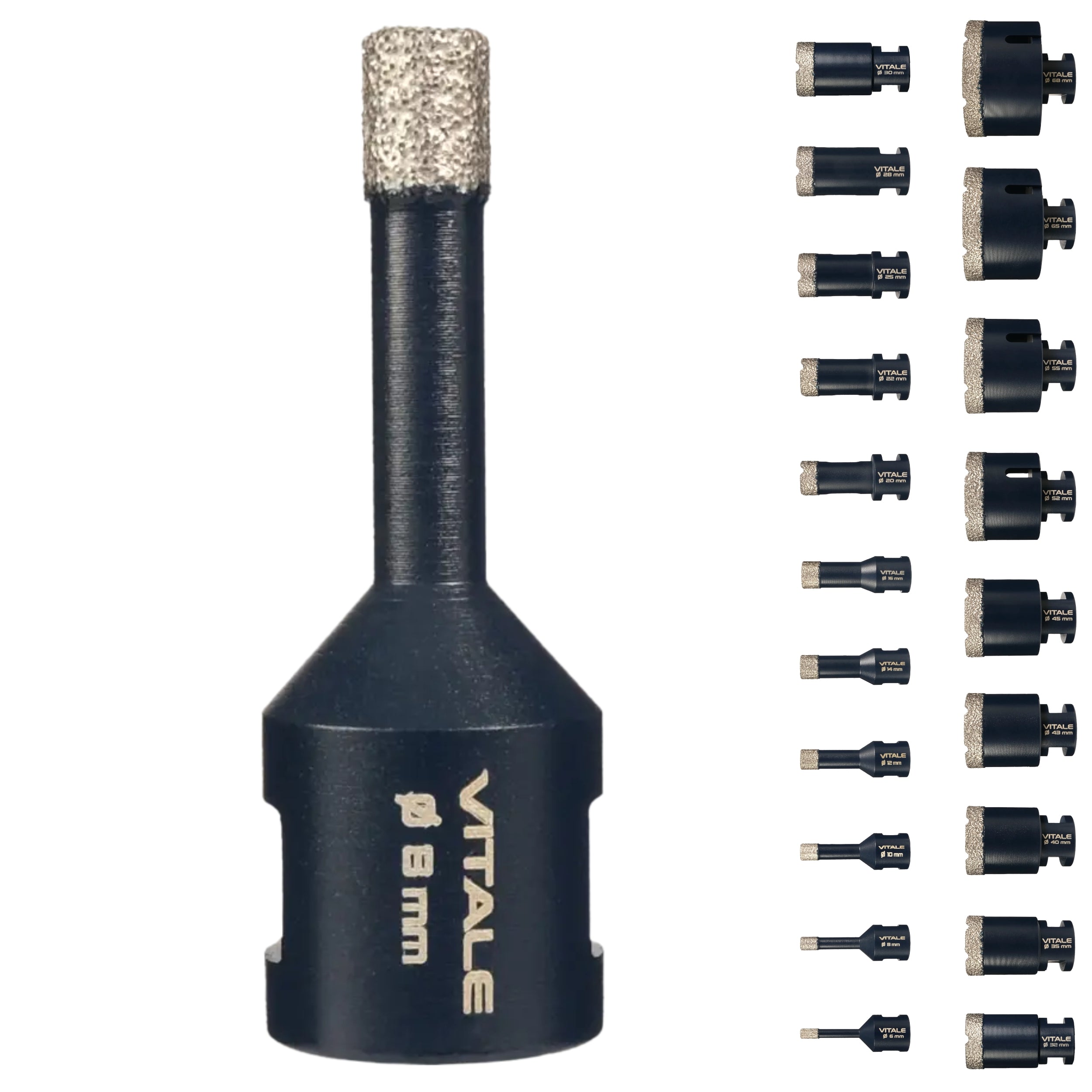 FERRATI Vitale Diamant Fliesenbohrer M14 Segmenthöhe 11mm | Pro Diamantbohrer Lochsäge für Fliesen Keramik Marmor Travertin Naturstein | nasse & trockene andwendung