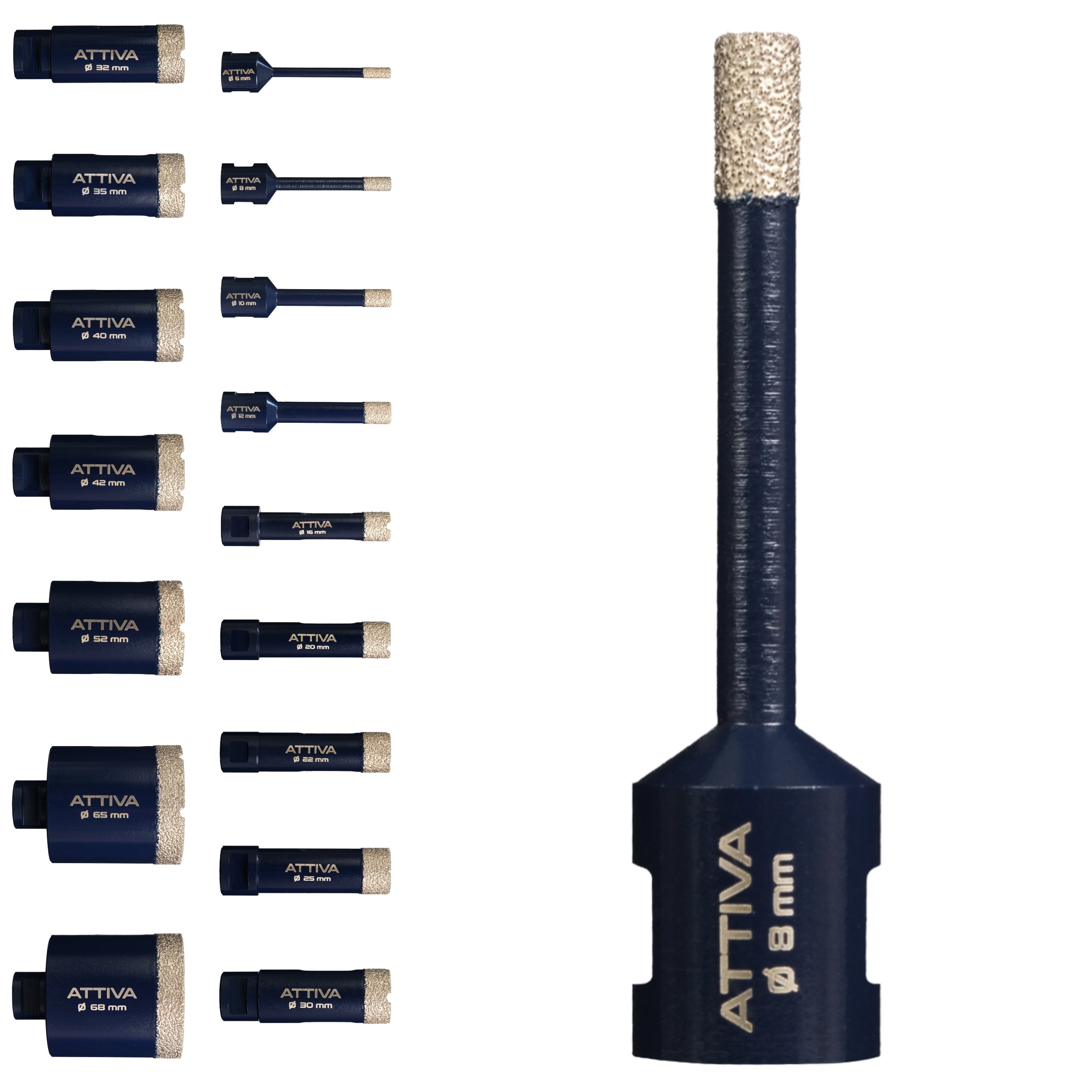 FERRATI Attiva Diamant Fliesenbohrer M14 Segmenthöhe 15mm | Pro Diamantbohrer Lochsäge für Fliesen Keramik Marmor Travertin Naturstein | nasse & trockene andwendung