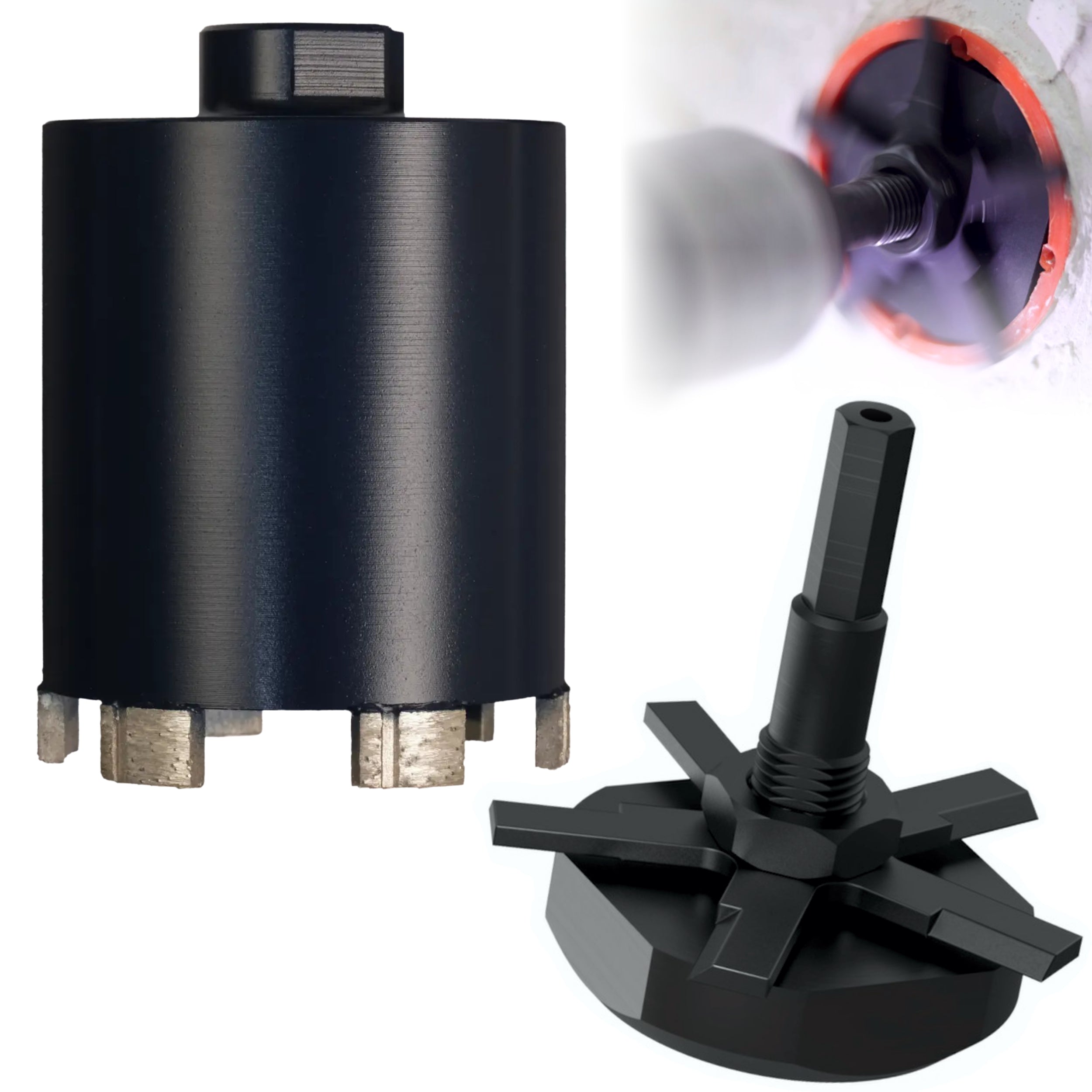 FERRATI Diamantbohrer ∅ 68 mm M16/SDS+ mit SCROBER Universal Schneidbohrer für Unterputzdose ∅ 65 mm SET | Diamant Bohrer Lochsäge | trockene andwendung