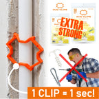 DUO CLIPS Extra Strong 22–50 mm Kabelhalter Universal Schlaufendübel | Kabelclip, Dübelklemmschelle, für Leitungen und Rohre