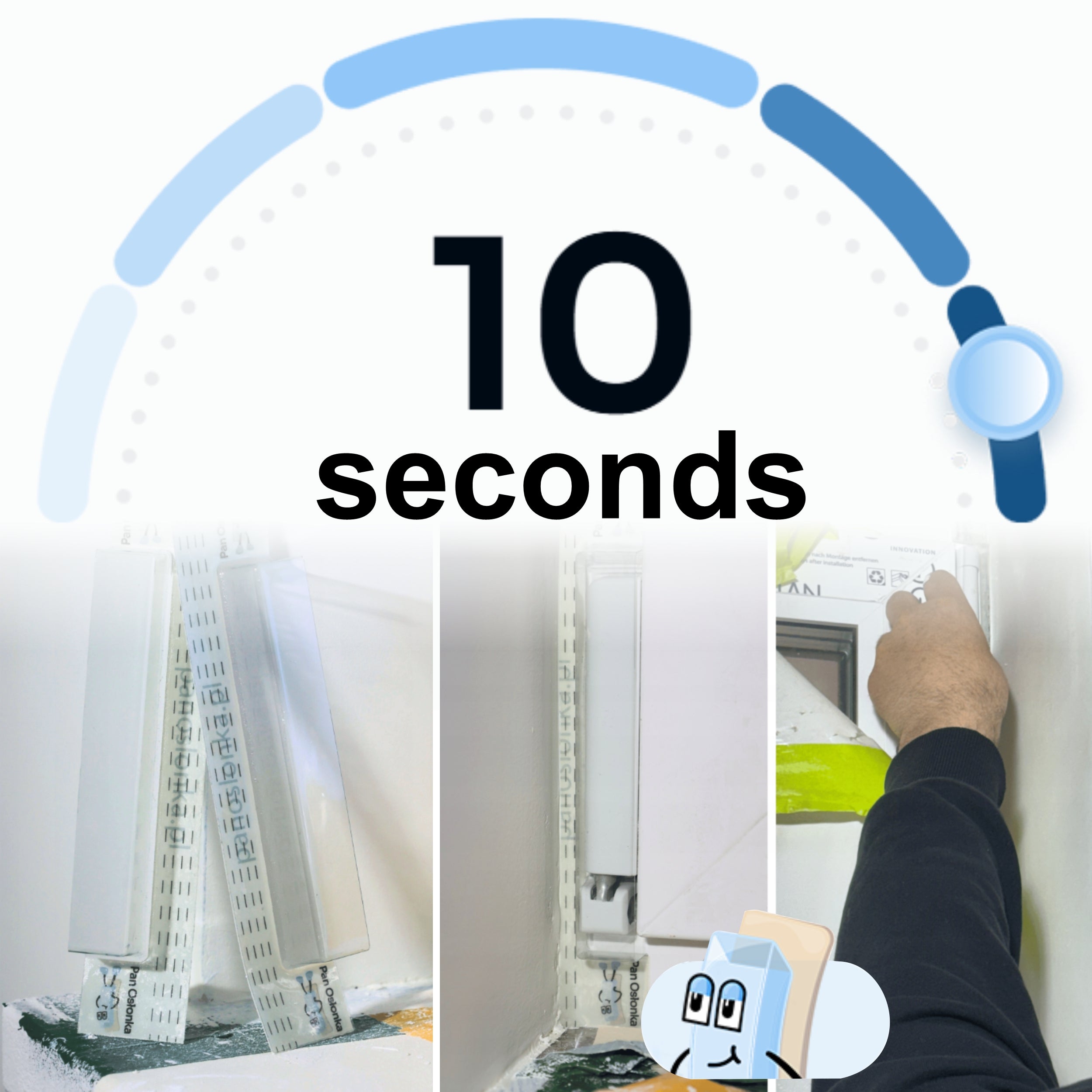 COVERMAL 18 x Fensterscharnier Malerband 18 cm Universal | Malerkrepp für Scharnier und Fenster, Abdeckhaube Fensterband, Fensterangeln-Schutz beim Streichen