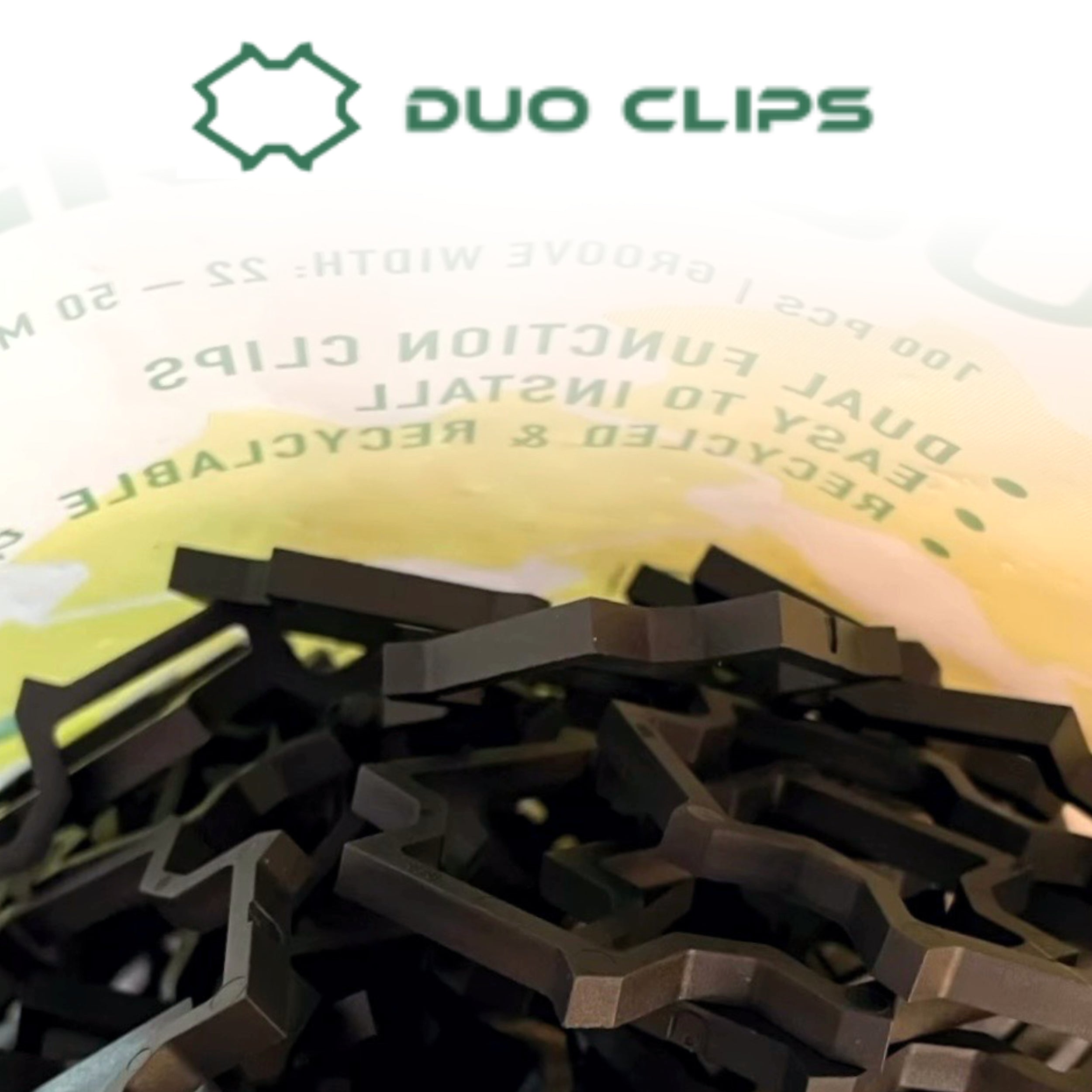 DUO CLIPS Universal 22–50 mm Kabelhalter 100 Stück | Kabelclip, Kabelbefestigung, Clip für Kabel, Halterung für Leitungen und Rohre
