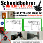 FERRATI Diamantbohrer ∅ 68 mm M16/SDS+ mit SCROBER Universal Schneidbohrer für Unterputzdose ∅ 65 mm SET | Diamant Bohrer Lochsäge | trockene andwendung